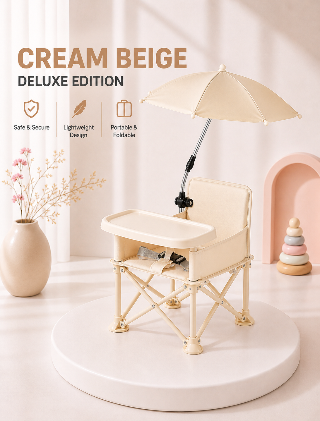 Deluxe Portable Baby Beach Chair