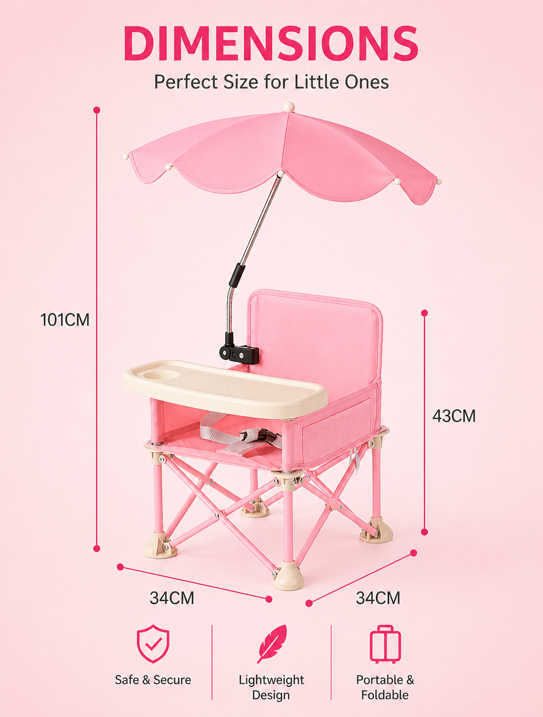 Deluxe Portable Baby Beach Chair